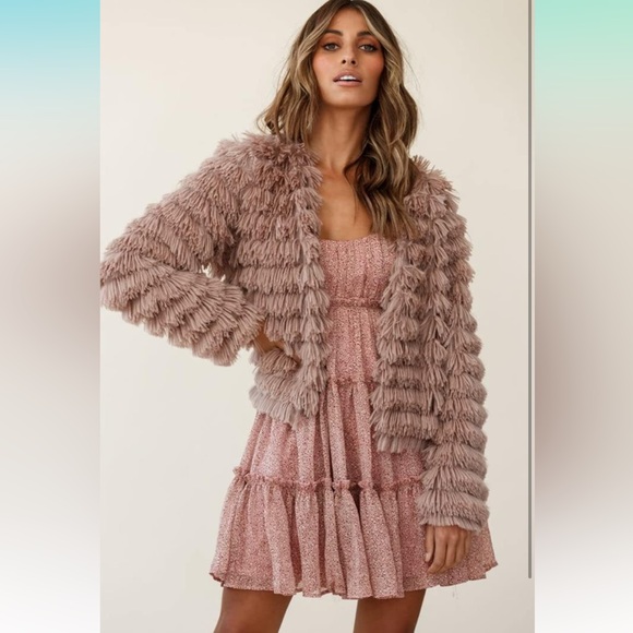 Open Front Faux Fur Coat - Picture 3 of 7